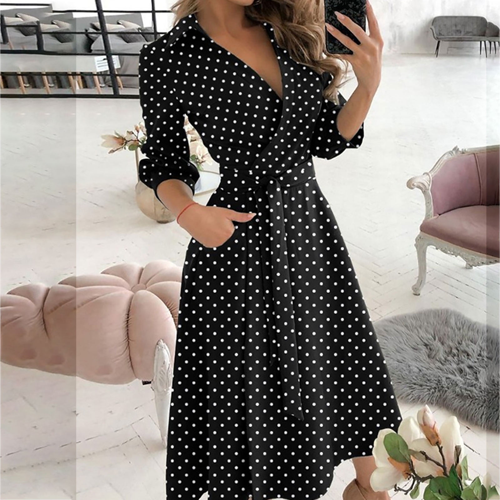 Ankle length dress with sleeves hotsell