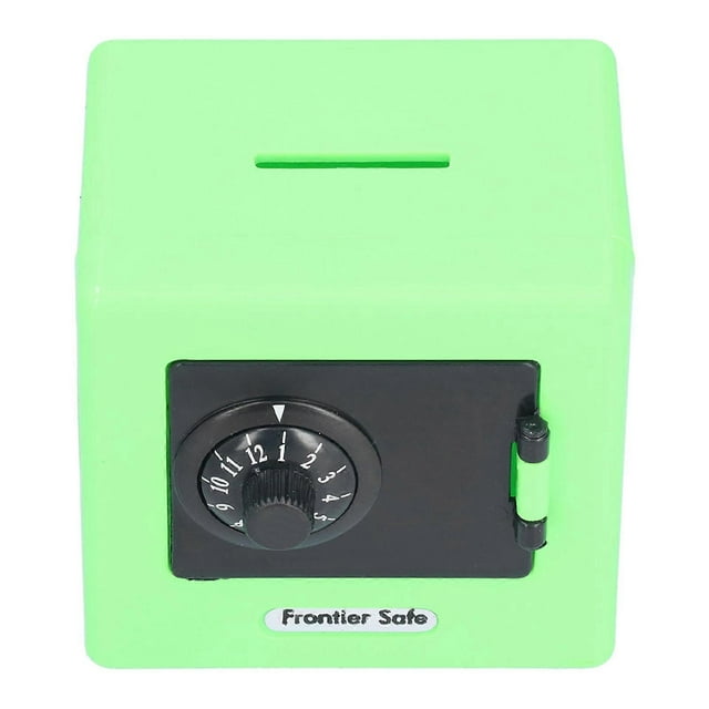 Kids Simulation Safe Box, Coded Lock Safe, Coin Saving Box, Green