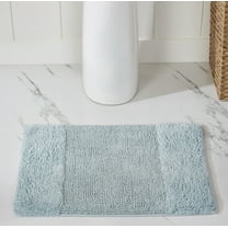 Better Trends 3 Piece Bathroom Rug Set, 100% Cotton, Extra Soft Tufted Bath Mat, Water Absorbent & Non Slip Bath Rug, (Blue) Granada Collection