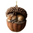 thumbnail image 2 of SeekLGT Sleeping Animal in Wooden Box Christmas Ornaments Cute Squirrel Bird Hedgehog Fox Rabbit Rustic Woodland Tree Hanging Decor Gift, 2 of 9