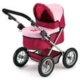 thumbnail image 4 of Trendy Pram Stroller for Baby Dolls & Stuffed Animals, Red/Pink, 4 of 6