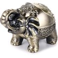 thumbnail image 2 of Cenicero vintage a prueba de viento con tapas - Cenicero de mesa de modelado de elefante retro para uso en interiores y exteriores, decoración retro para el hogar y la oficina Bronce verde TUNC Sencillez, 2 of 5