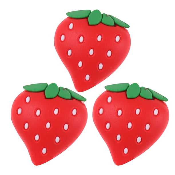 3PCS Funda protectora de enrollador de cable de diseño de fruta Protector lindo de línea de datos Cubierta de manga protectora de cable de auriculares encantadora (Fresa)