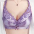 thumbnail image 4 of OSFVNOXV Plus Size Lace Bras for Women Full Coverage Satin Silk Large Bust Solid Color Breathable Everyday Bra First Mothers Day Gift for New Mom ,S-2XL, 4 of 5