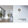 thumbnail image 2 of Achtek 7" Duct opening Solid Cast Aluminum Round Grille (8-1/2" Round Overall) | Powder Coated WHITE- With Screw Holes For Wall/Ceiling, 2 of 11