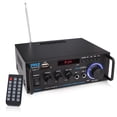 thumbnail image 1 of Pyle 200W Stereo Power Amplifier with Bluetooth - Dual Channel Audio Receiver - LED Display - RCA - USB - SD - MIC IN - FM Radio - AUX Input - Perfec, 1 of 7