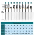 thumbnail image 2 of Rotary Tool Accessory, Dual-Cut Design Carbide Burr Set, Perfect for Wood Carving and Metal Polishing, Precision Machining with Tungsten Carbide Steel, Compatible with 1/8" Handles, 2 of 5