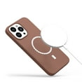 thumbnail image 5 of For Apple iPhone 14 Pro Max (6.7") MagSafe Compatible Original Invisible Circle PU Leather Hybrid with Metal Buttons Cover ,Xpm Phone Case [ Saddle Brown ], 5 of 5