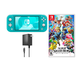 thumbnail image 1 of Nintendo Switch Lite Handheld Console Turquoise Refurbished Bundle with Super Smash Bros. Ultimate Game, 1 of 5