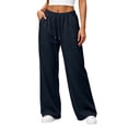 thumbnail image 4 of Khunlpohl Womens Sweatpants Drawstring Elastic Waist Wide Leg Pants Casual Loose Running Sports Sweatpant with Pockets, 4 of 8