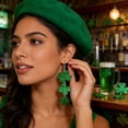 thumbnail image 4 of weibbin St. Patrick's Day Green Four-Leaf Acrylic Earrings, Irish Holiday Jewelry for Women, 4 of 9