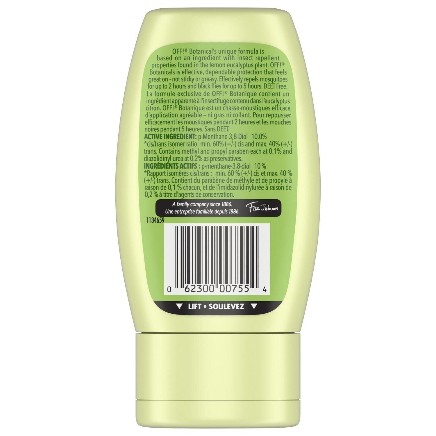 OFF! Botanicals Deet Free Plant-based Insect Repellent Lotion, Travel Size, 118mL