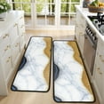 thumbnail image 4 of Kitchen Rugs Sets Of 2,Blue Marble Gold Wave Pattern Anti Fatigue Kitchen Mat Rugs Non Slip Washable,Decorative Kitchen Floor Mats for Kitchen,Sink,Laundry,17"x47"+17"x47", 4 of 5