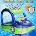 thumbnail image 2 of 2025 New Baby Inflatable Pool Float with Canopy, Car Shaped Babies Swim Float Boat with Sunshade Safty Seat for Toddler Infant Swim Ring Pool (Blue)), 2 of 4