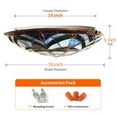 thumbnail image 6 of Tiffany Ceiling Light Fixtures 3-Light, Flush Mount 16" Wide Vintage Blue Stained Glass Lampshade Ceiling Lamp, 6 of 7