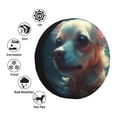 thumbnail image 4 of Wukai Cute Flower Chihuahua Puppy Print Spare Tire Cover for RV Trailer,Waterproof PVC Faux Leather Wheel Cover Fit for Truck,Trailer,RV,SUV,Camper and Most Vehicle-17 inch, 4 of 6