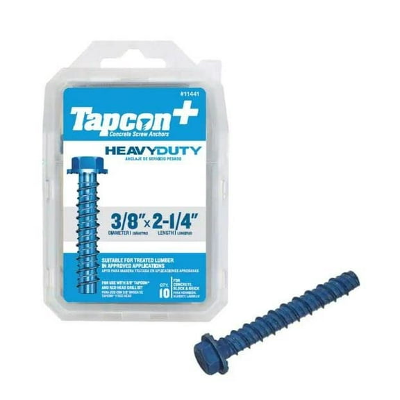 Tapcon  3/8 in. x 2-1/4 in. Heavy Duty Screw Anchors 10CT, Blue