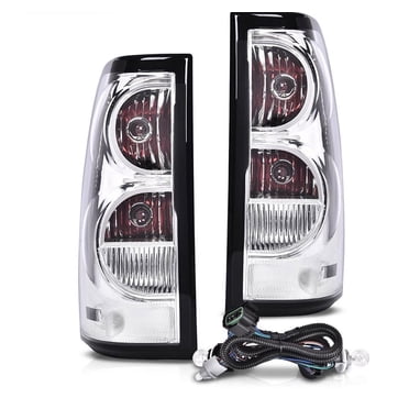 Pair Red Tail Lights – For 2003-2006 Chevy Silverado 1500/2500/3500 HD – Chrome Housing