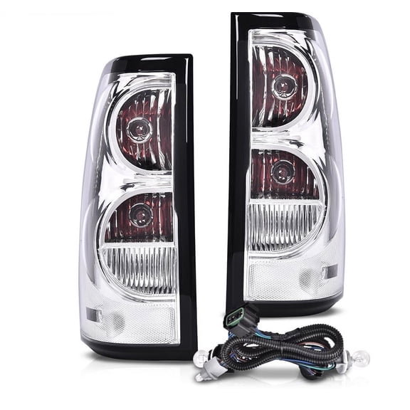 Fit For 03-06 Chevy Silverado Pickup Clear Lens Tail Lights Replacement w/Wiring