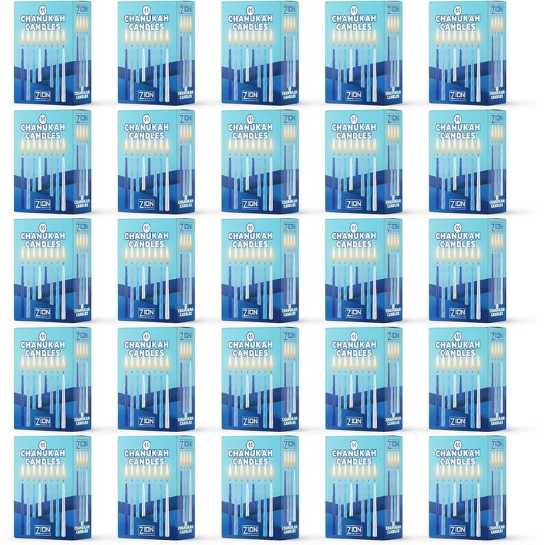 Zion Judaica Hanukkah Menorah Candles, 44-Pack Blue Spiral photo 1