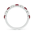 thumbnail image 2 of ANGARA Natural Floating Ruby and Diamond Semi Eternity Wedding Ring in 14K White Gold for Women (Size-3mm) | July Birthstone, Birthday, Anniversary, Jewelry Gift for Women | Natural Ruby Ring, 2 of 9