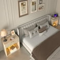thumbnail image 4 of Erinnyees 23" Mid Century Nightstand, Oak Bedside Tables with Charging, Drawer & Fluted Design, 4 of 8