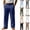 #01 Navy, variant on Men's Lightweight Dress Pants Cotton Linen Casual Summer Beach Wedding Trousers Event Slacks Occasion Bottoms, White L