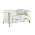 thumbnail image 3 of Farris 2pc Modern Sofa And love seat Living room set In Cream Velvet, 3 of 4