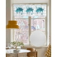 thumbnail image 4 of Sea Turtles Linen Curtain Valance for Bedroom/Bathroom/Kitchen/Office/Living/Dining Room Windows,Summer Beach Ocean Coastal Stripes Rod Pocket Topper Drapes Decorative Cafe Drapery Panel 42x12, 4 of 6