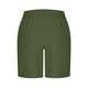 thumbnail image 4 of pstuiky Pantalones cortos para hombre, Pantalones cortos de playa de lino con cintura elástica y bolsillo de color liso para hombre Pantalones cortos de entrenamiento, 4 of 6