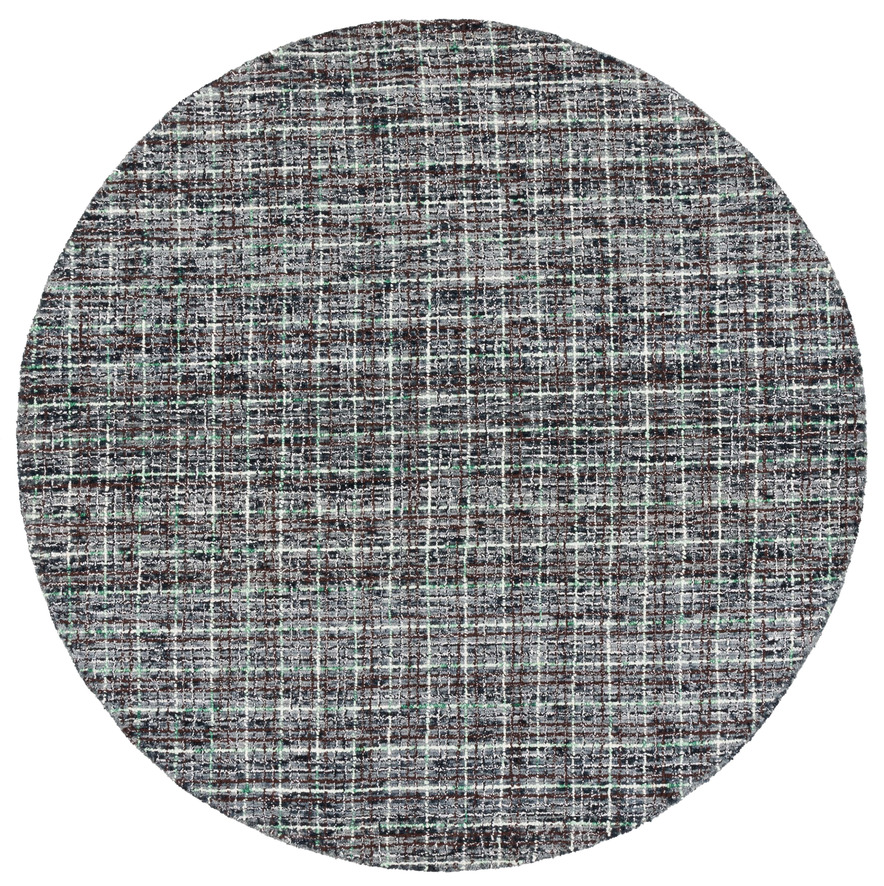 SAFAVIEH Abstract Linton Trellis Area Rug, Dark Gray/Brown, 6' x 6' Round