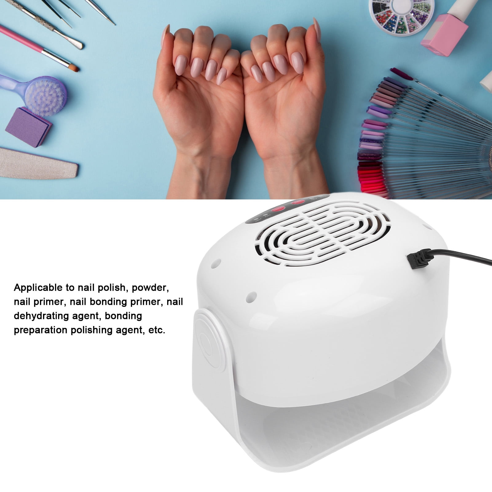 Nail Dryer with Warm and Cool Air, Auto On/Off Drying Fan for Home Salon