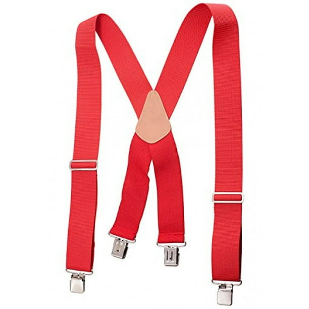 Hold'Em Heavy Duty XBack Adjustable Work Suspender with Extra Heavy Clips Red (Available in