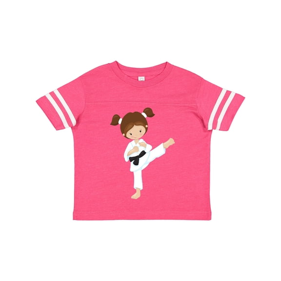 Inktastic Karate Girl, Cute Girl, Brown Hair, Black Belt Girls Toddler T-Shirt