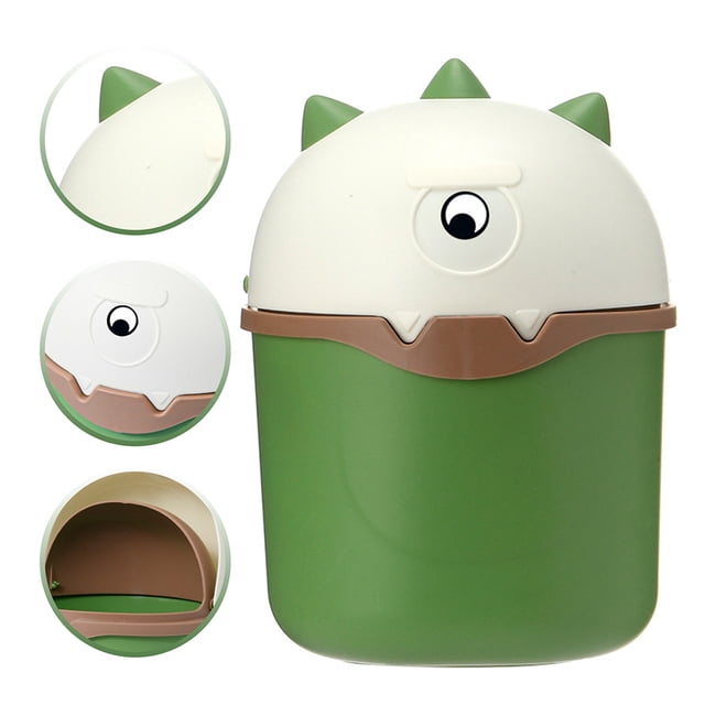 OUNONA Bote De Basura Pequeño Verde Con Para Escritorio Uso Doméstico Fácil Cuidado Y Control De Olores