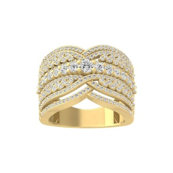 ARAIYA FINE JEWELRY 10K Solid Yellow Gold Diamond Wedding Anniversary Band Ring (1 1/4 cttw, I-J Color, I2-I3 Clarity) Size 5
