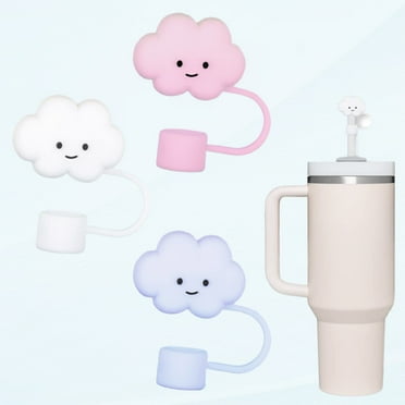3 Pack Cute Silicone Cloud Straw Lids for 10mm Straws, Compatible with Stanley 30 and 40 Oz Glass