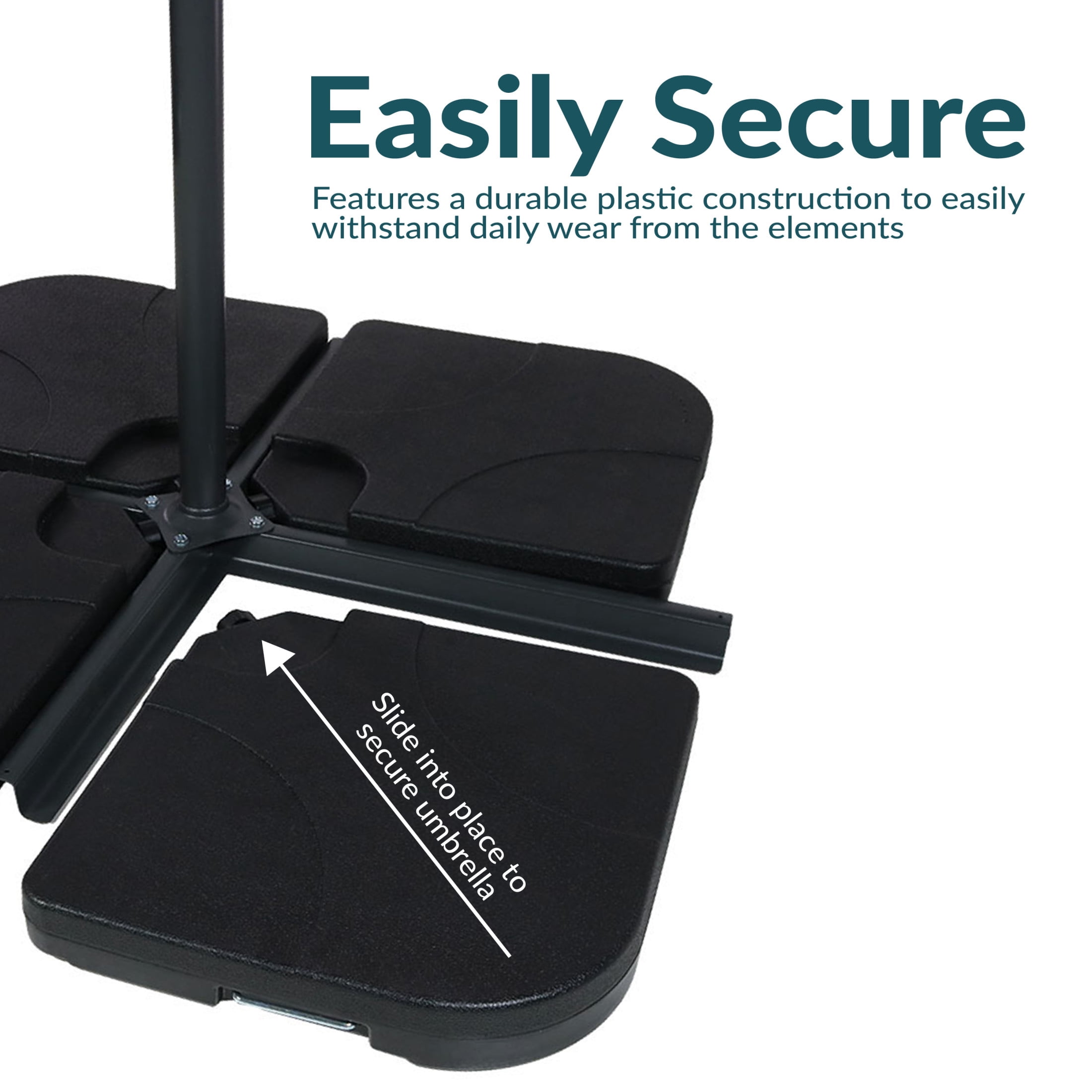 Sunnydaze 50 lb Black Cantilever Umbrella Base Weight, 4 Count