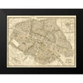 thumbnail image 2 of Galignani, Antonio 24x19 Black Modern Framed Museum Art Print Titled - Plan of Paris and Environs, 1865, 2 of 5