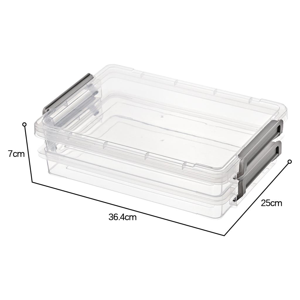  PerKoop 6 Pcs Clear A4 File Box Document Plastic Storage Box  Paper Plastic Case Board Game Storage Containers Magazine Protector File  Holder with Buckle (12.4 x 9.84 x 1.18 Inches, White) : Office Products