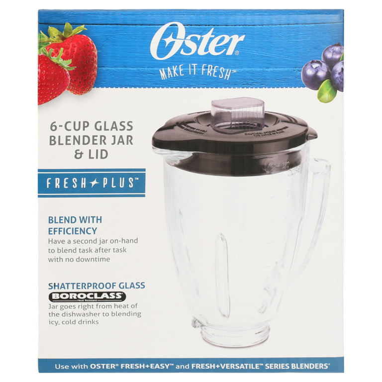 Blender Replacement Parts Compatible with Oster Osterizer, 6 Cup Glass  Blender Jar, Vaso De Licuadora Oster De Vidrio with 4961 Ice Blade, 4902  Bottom