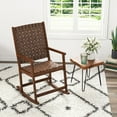 thumbnail image 4 of Gymax 2PCS Rocking Chair w/PU Seat & Rubber Wood Frame Safe & Smooth Rocking Motion, 4 of 10