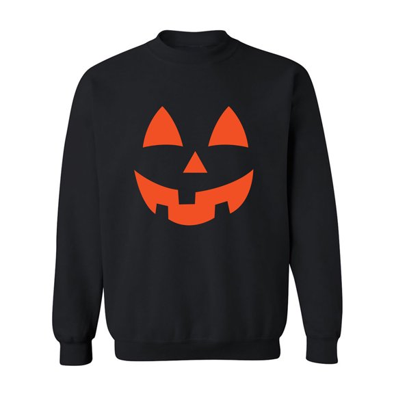 Orange Pumpkin Face Crewneck Sweatshirt