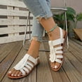thumbnail image 7 of Vibrex Women's Fashionable And Versatile Pointed-Toe Casual Plus-Size Shoes Spring/Summer Style Trendy Soft-Soled Peep-Toe Strap Slippers Women's Sandals For Travel,Daily,Vacations,Part_White_6.5, 7 of 7