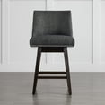 thumbnail image 3 of CHITA 26 inch Swivel Upholstered Counter Height Bar Stools with Full Back Set of 2,Fabric in Midnight, 3 of 9