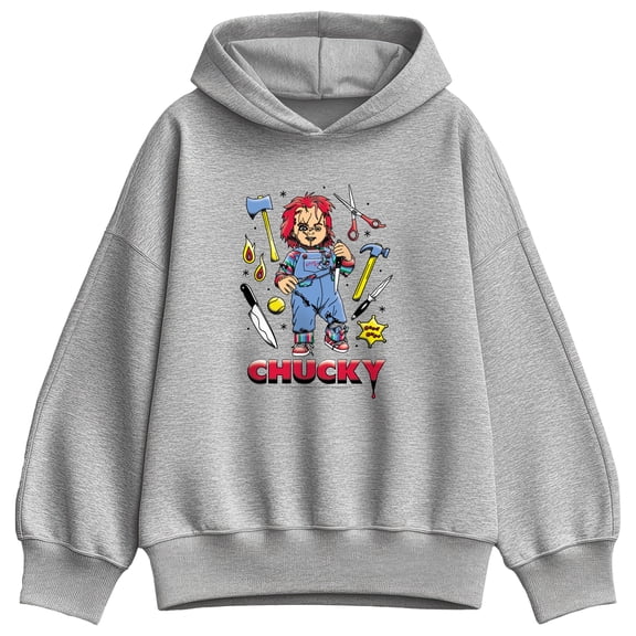 Chucky - Flash Tattoo - Women's Oversized Fleece Hoodie Sweatshirt