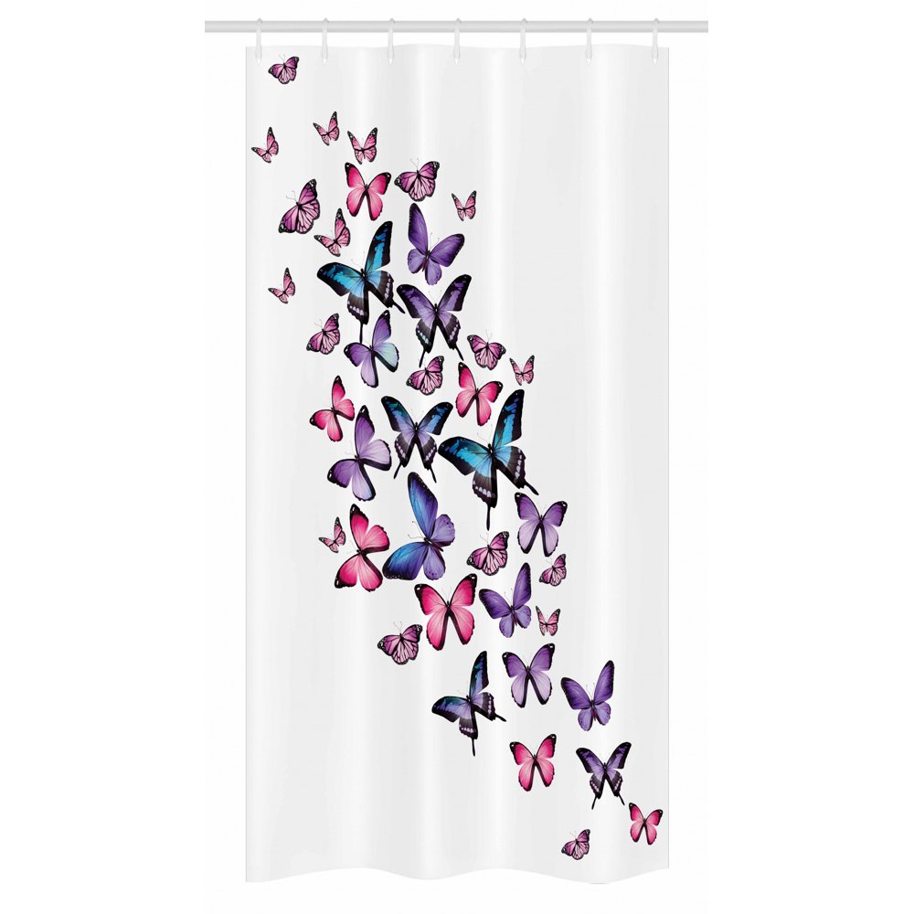Butterflies Stall Shower Curtain, Various Different Butterflies with