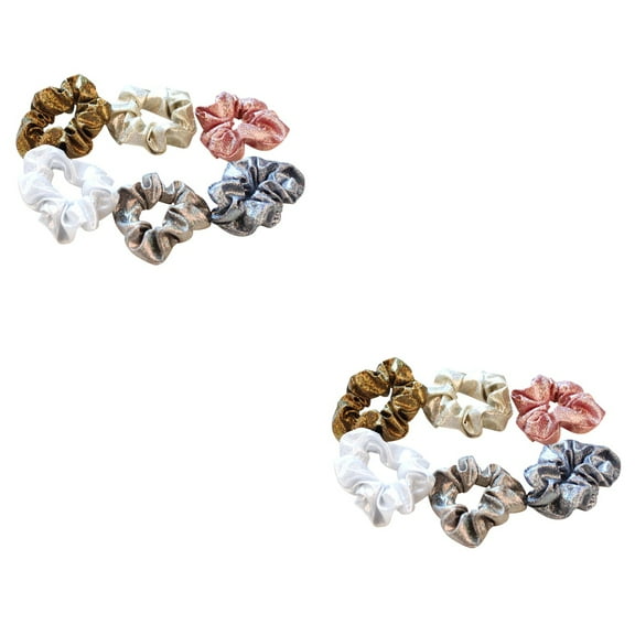 12 Pcs Hair Gel Ponytail Holder Ribbons for Girls Hairbands Ties Women Scrunchies Satin