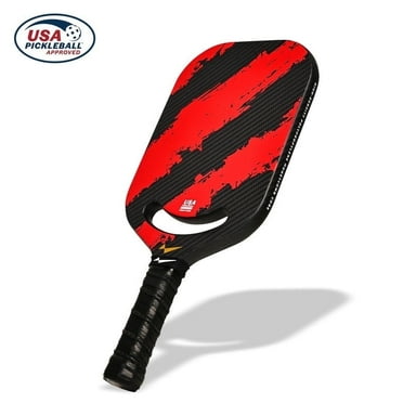 Warping Point Ascent Pickleball Paddle | Carbon Fiber Racket with Aero Throat & Textured Grit Surface | Hexa Polymer Core | USAPA Approved for Swing Speed & Control