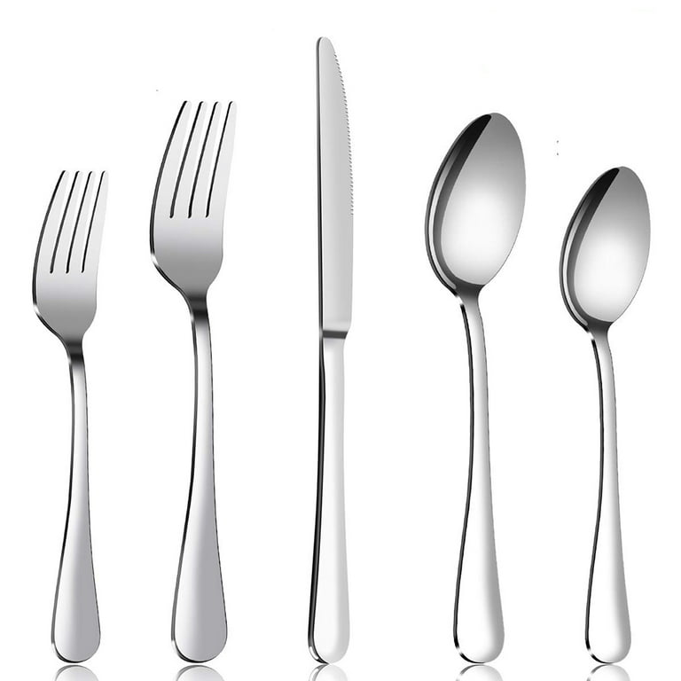Hammered Silverware Set, VeSteel 40-Piece Stainless Steel Square Flatware  Set for 8, Metal Tableware Cutlery Set Includes Dinner Knives/Forks/Spoons